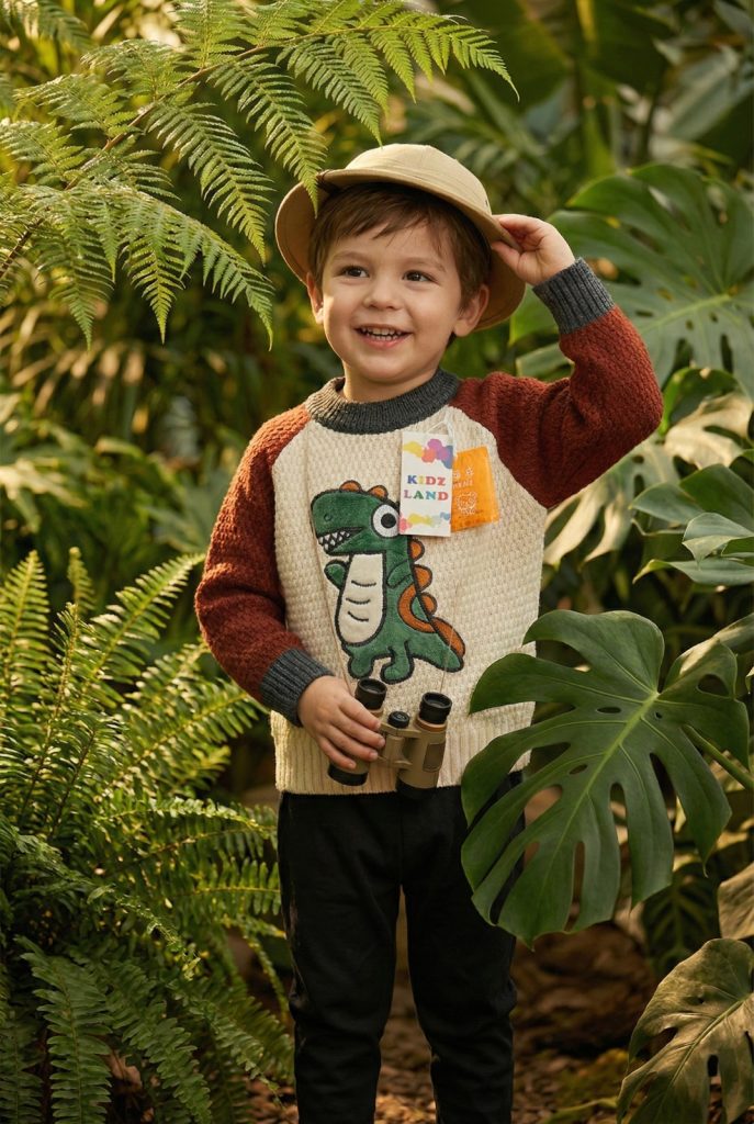 Kids Explorer Dinosaur Graphic Knit Sweater