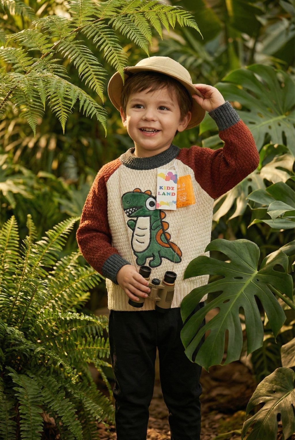 Kids Explorer Dinosaur Graphic Knit Sweater
